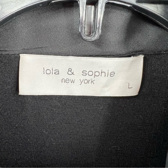 Lola & Sophie Black Satin Track Set Cargo Joggers Crop Drawstring Jacket Size L - Picture 4 of 12